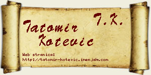 Tatomir Kotević vizit kartica